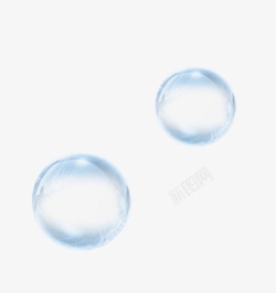 蓝色水珠水泡效果元素素材