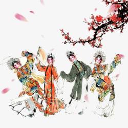卷发造型图片素材下载水墨画手绘中国古风京剧人物高清图片