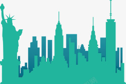 美国旅游形象美国纽约建筑剪影矢量图高清图片