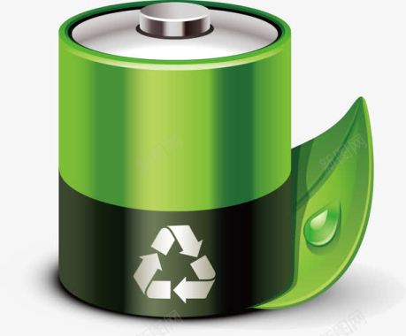 绿色环保电池矢量图图标图标