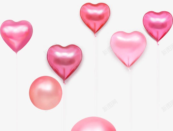 粉色心形气球png免抠素材_88icon https://88icon.com 气球 粉色 素材