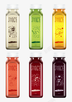 秋实果汁包装玻璃瓶效果矢量图高清图片
