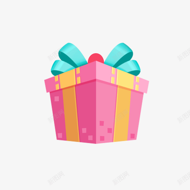 粉色礼物盒子蓝飘带png免抠素材_88icon https://88icon.com 25D盲盒 动态飘带 奖品 盒子 礼物 粉色 织带
