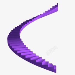 紫色楼梯几何形状素材