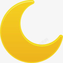 月牙图案黄色月亮标图标高清图片