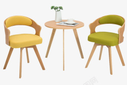 时尚咖啡桌椅实木阳台室外桌椅三件套高清图片