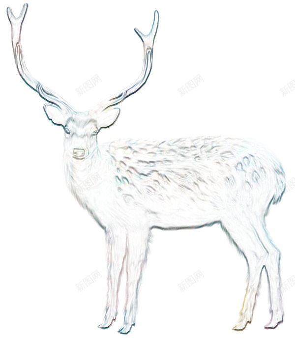 彩色素描麋鹿png免抠素材_88icon https://88icon.com 动物 卡通 彩色 麋鹿
