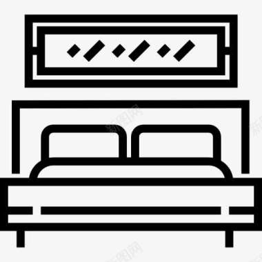 家具和家居床图标图标