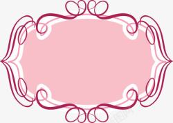 标签样式粉色花纹边框矢量图高清图片