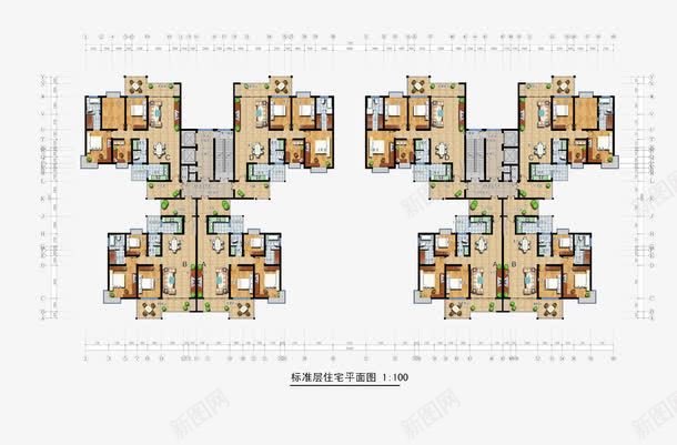 公寓户型图png免抠素材_88icon https://88icon.com 坏境布置 家居户型 平面布置图 彩平 户型图 户型彩平 样板房 电梯公寓