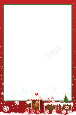 圣诞节红色绿色卡通大气商场促销边框背景