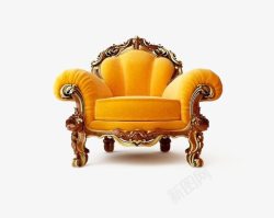 金色的欧式单人沙发素材