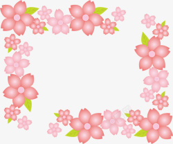 粉色美丽春季花环素材