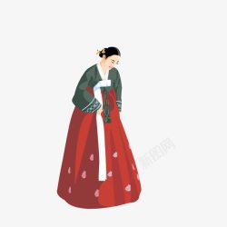 韩国服装壁纸红色韩风民族装饰高清图片
