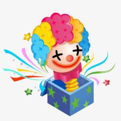 愚人节小丑人物设计小丑礼物盒子高清图片