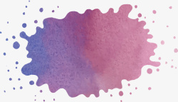 紫色渐变水彩泼墨花纹素材