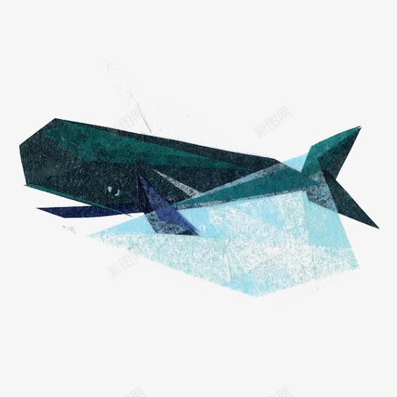 卡通几何鲸鱼png免抠素材_88icon https://88icon.com 创意 动物 卡通 手绘 插画 海洋 鲸鱼