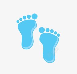 新生儿脚丫蓝色的婴儿小脚印高清图片