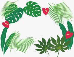 热带植物树叶边框素材