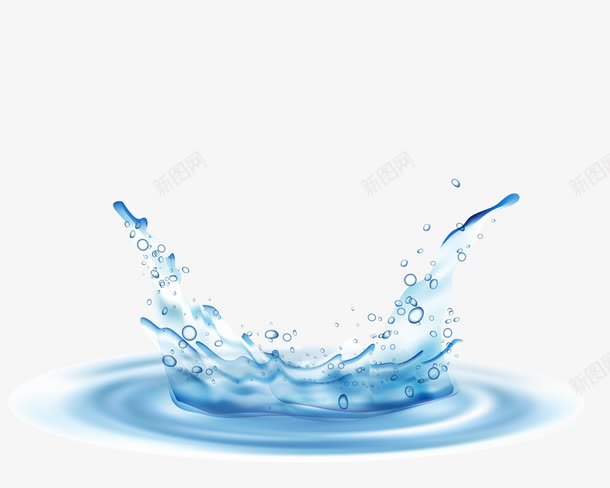 水花四溅png免抠素材_88icon https://88icon.com 一滴水 水珠 蓝色