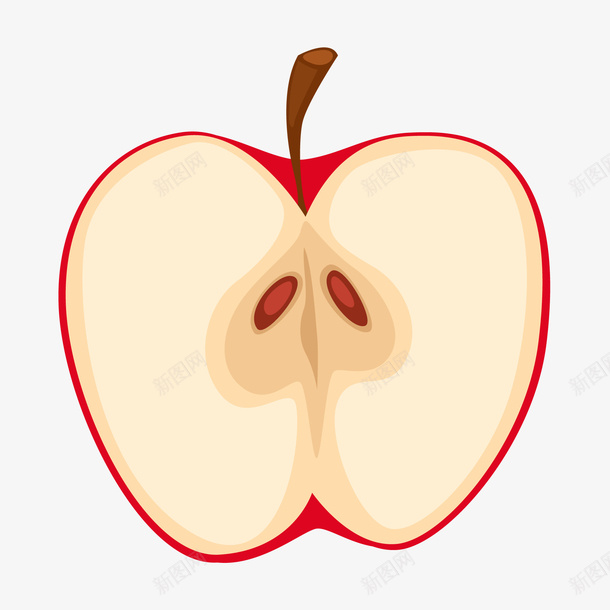 卡通切开的苹果水果png免抠素材_88icon https://88icon.com 切开的 卡通 新鲜水果 水果设计 苹果
