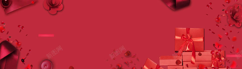 红色情人节浪漫电商海报背景背景