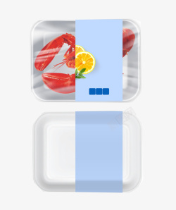 塑料质感小龙虾新鲜水果塑料包装盒高清图片