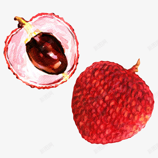 红色新鲜荔枝卡通手绘png免抠素材_88icon https://88icon.com 优化 包裹 南国四大果品 卡通 味甜 妃子笑荔枝 开胃益脾 手艺 植物 水果 补脑健身