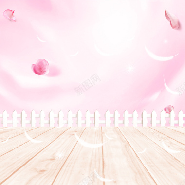 粉色花瓣主图背景背景