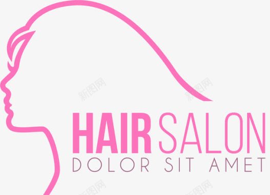 粉色线条嘴唇美发沙龙logo图标图标