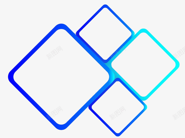 蓝色的组合方框png免抠素材_88icon https://88icon.com 不规则图形 几何图形 图形框 图形框框 方框 正方框 组合 蓝色