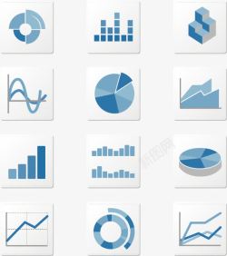 蓝色数据统计数据统计图标高清图片