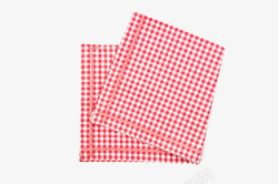 粉红色格子条纹的纸巾实物素材