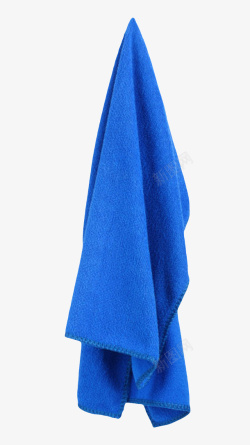 蓝色挂着的毛巾清洁用品实物素材
