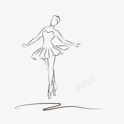 舞蹈裙子手绘芭蕾女孩高清图片