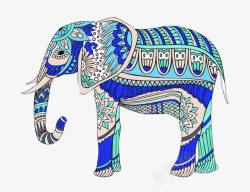 彩色象印度风彩色大象图高清图片