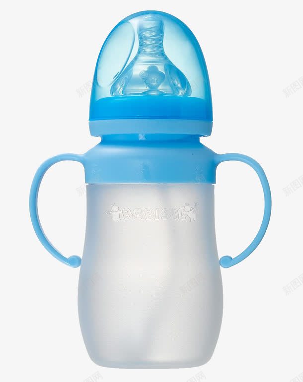 摔不破的宽口硅胶奶瓶蓝色png免抠素材_88icon https://88icon.com 产品实物 奶瓶 婴儿用品 摔不破的宽口硅胶奶瓶 蓝色