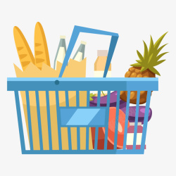 超市商品免抠超市购物购物筐图标矢量图高清图片
