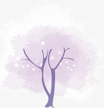 紫色树木冬日展板素材