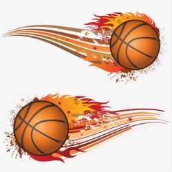 火焰星星动感篮球高清图片