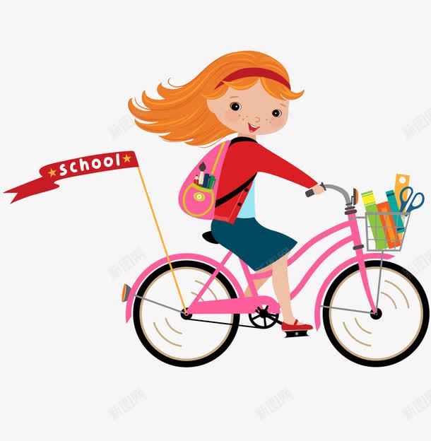 卡通骑自行车的女学生png免抠素材_88icon https://88icon.com 卡通小女孩 卡通骑自行车小女孩矢量图 卡通骑自行车的女学生 卡通骑自行车的女学生免费png下载 飘起来的头发
