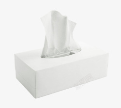 纯白色纸质包装的抽纸巾实物素材