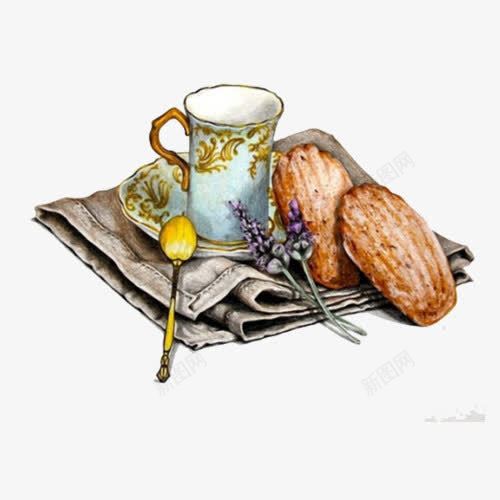 欧式美餐手绘画片png免抠素材_88icon https://88icon.com 古典花纹杯 小羊排 手绘美食 欧式茶杯 水彩画