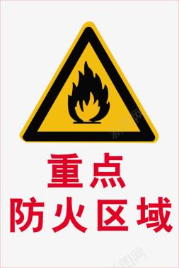 广告艺术字重点防火区域标识牌图标图标