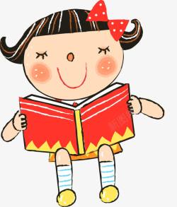 爱学习的天使读书的小女孩高清图片
