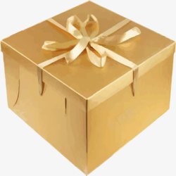金色彩带礼物盒素材