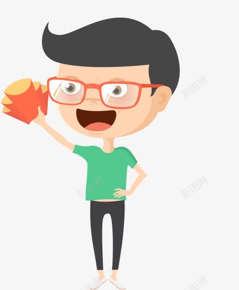 拿红包的眼睛男孩png免抠素材_88icon https://88icon.com 男孩 眼睛 红包