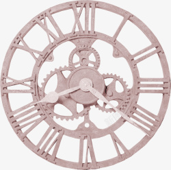 褐色简约齿轮时钟装饰图案素材