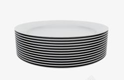 圆餐盘一叠白色几何餐盘高清图片