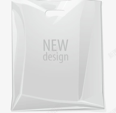 透明塑料袋可换logo的白色袋子矢量图图标图标